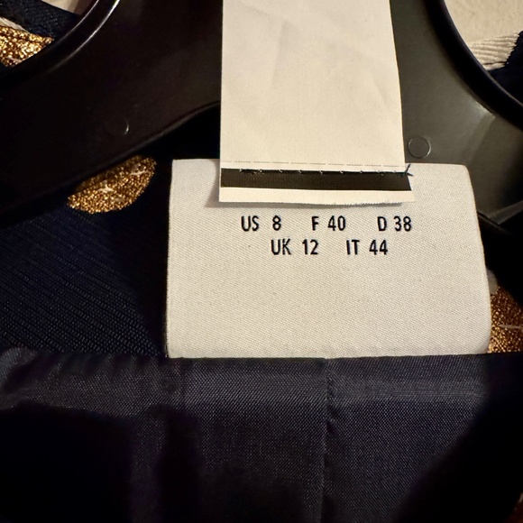 Akris Punto Navy Jacquard Metallic Dot Jacket — Size 8, NWT - Picture 7 of 14